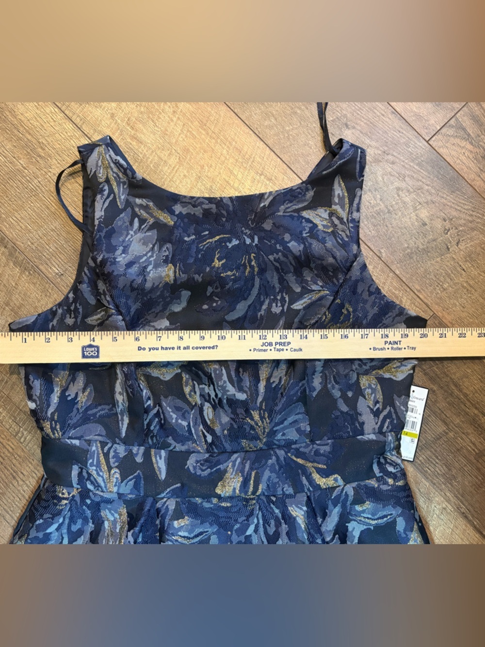 NWT Jessica Howard Navy Gold Floral Dress Size 14 Fit & Flare - Picture 9 of 13